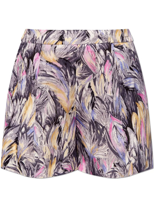 Abstract-Print High-Rise Shorts