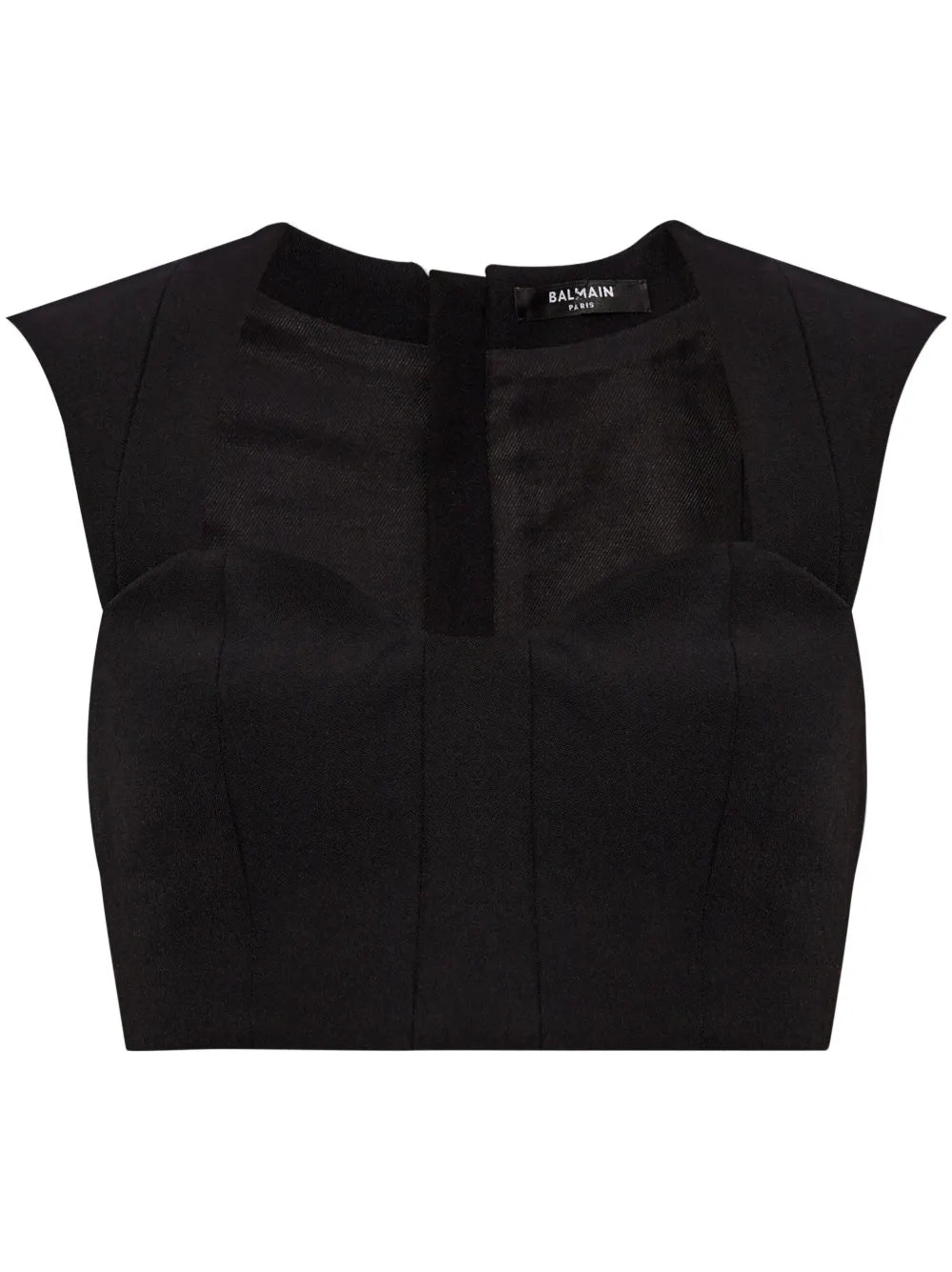Panelled Wool Crop-Top