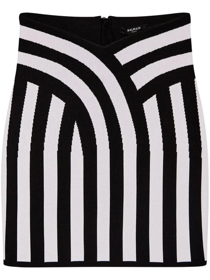 Striped Intarsia-Knit Miniskirt
