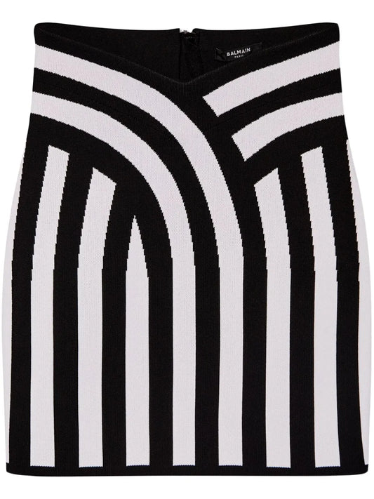 Striped Intarsia-Knit Miniskirt