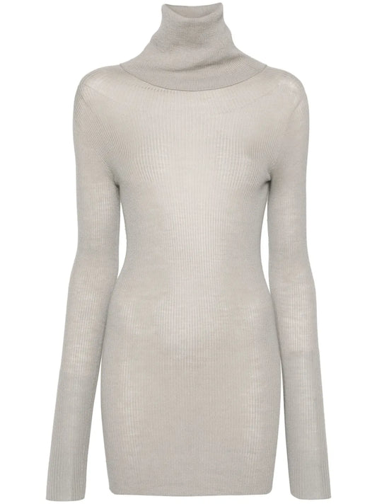 Ribbed Tube Virgin Wool Jumper
