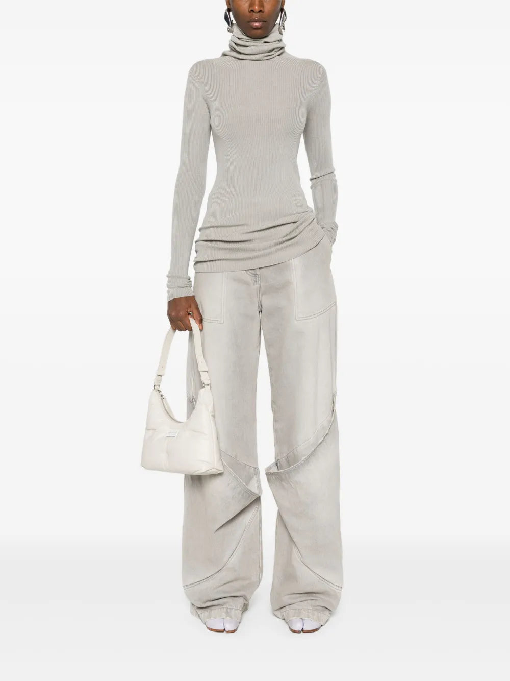 Ribbed Tube Virgin Wool Jumper