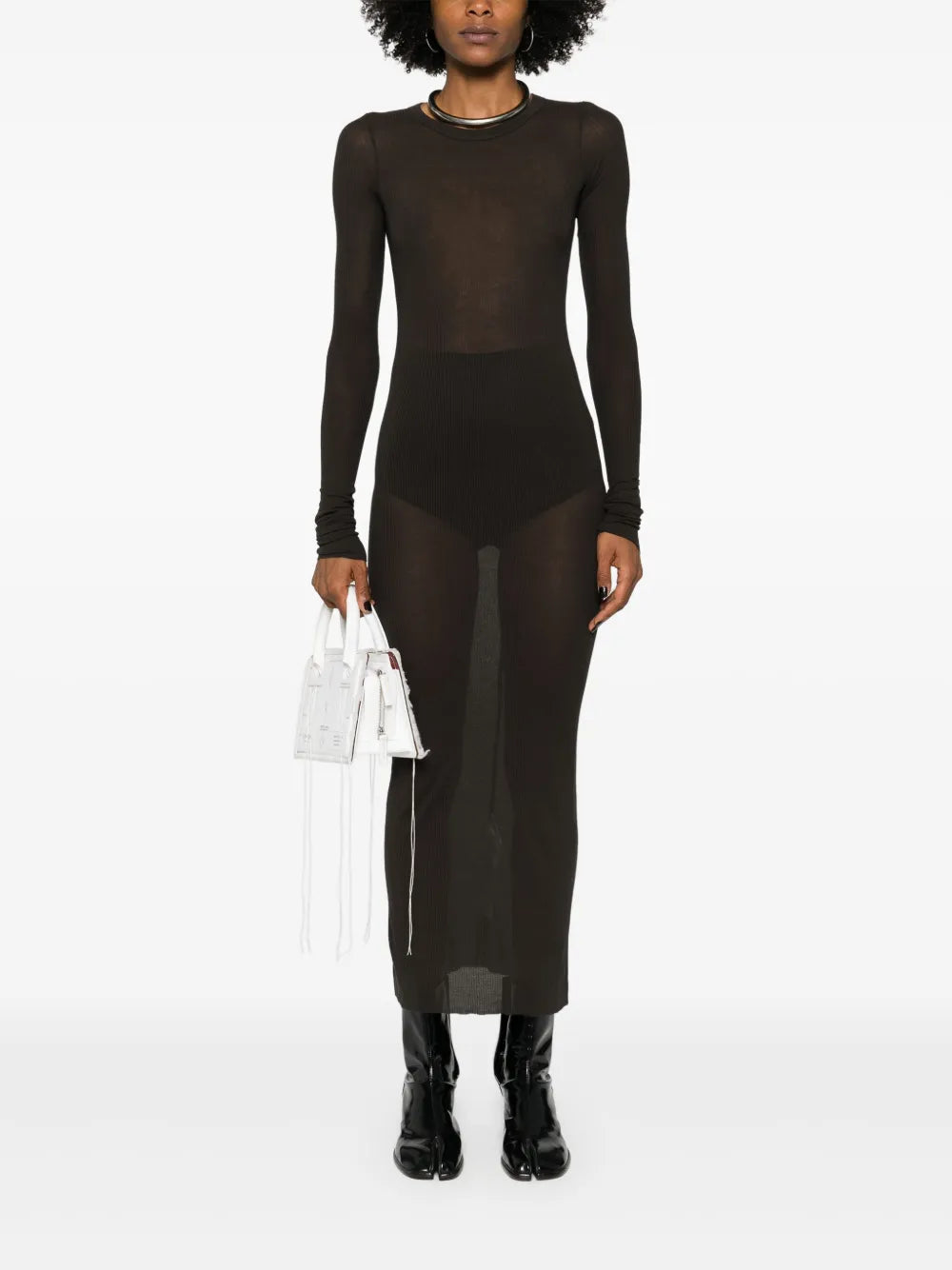 Ribbed-Knit Midi Dress