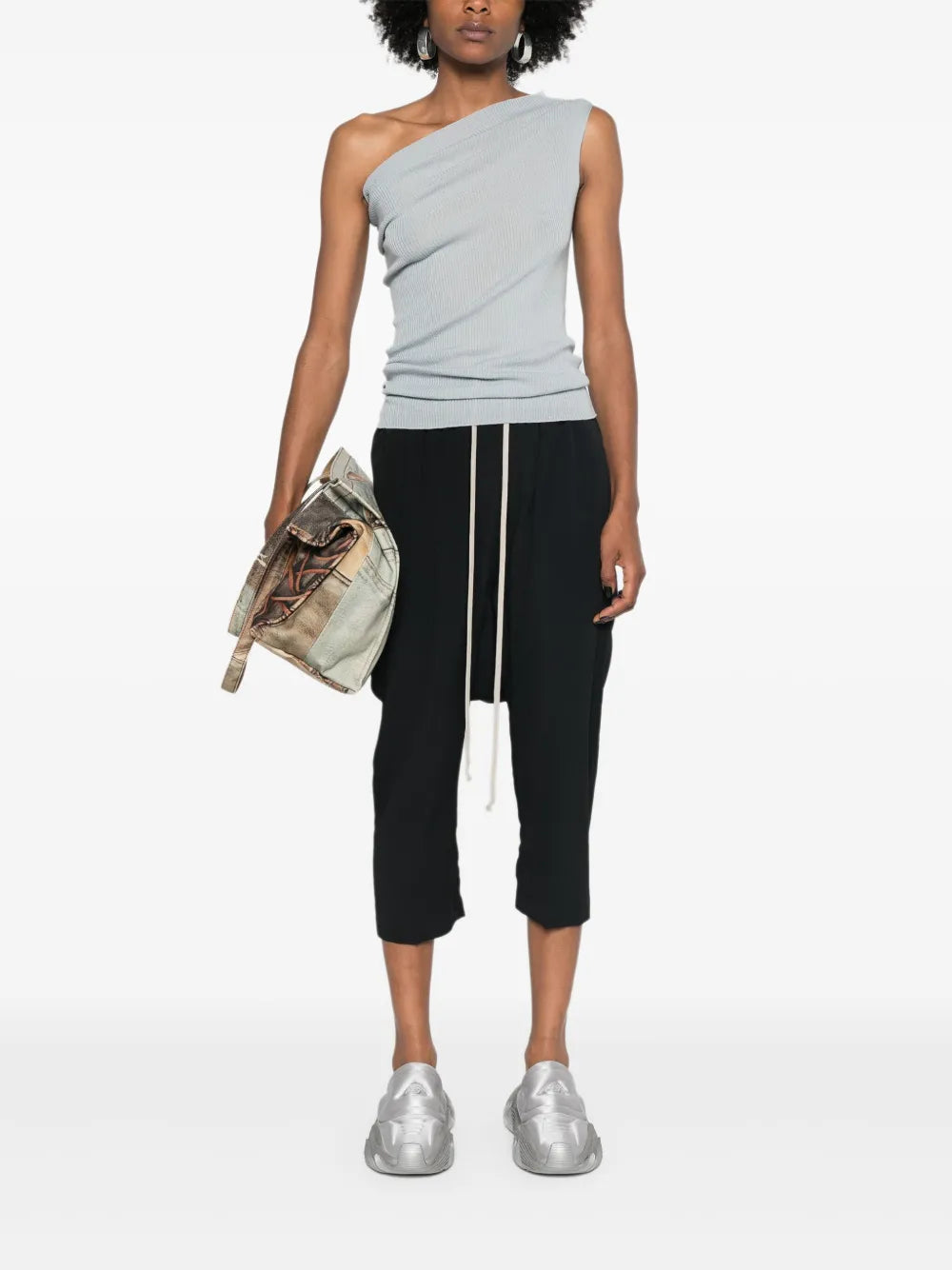 Drop-Crotch Cropped Trousers