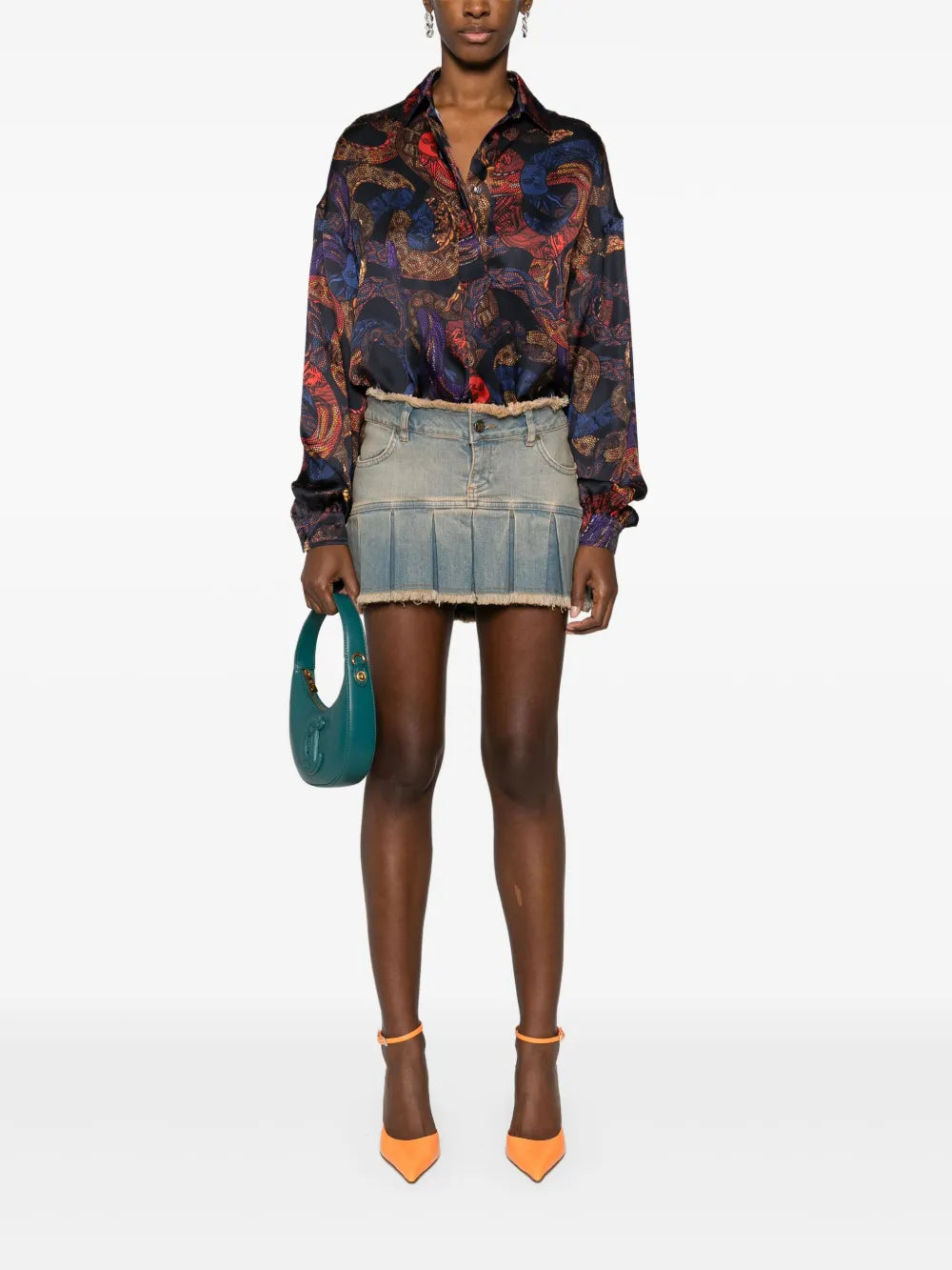 Apocalypse Snake-Print Button-Up Shirt