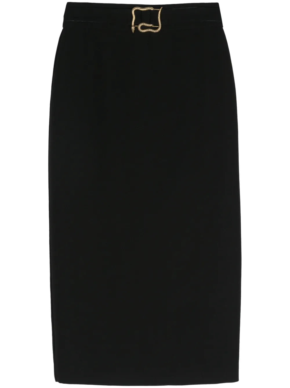 Metal-Snake Detail Midi Skirt