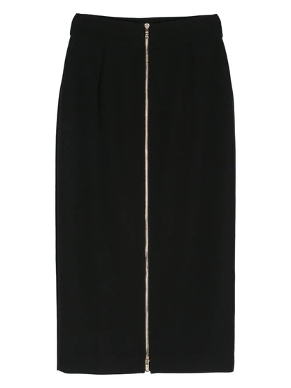 Metal-Snake Detail Midi Skirt