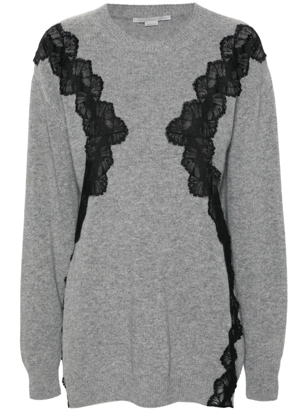 Lace-Detail Wool Minidress