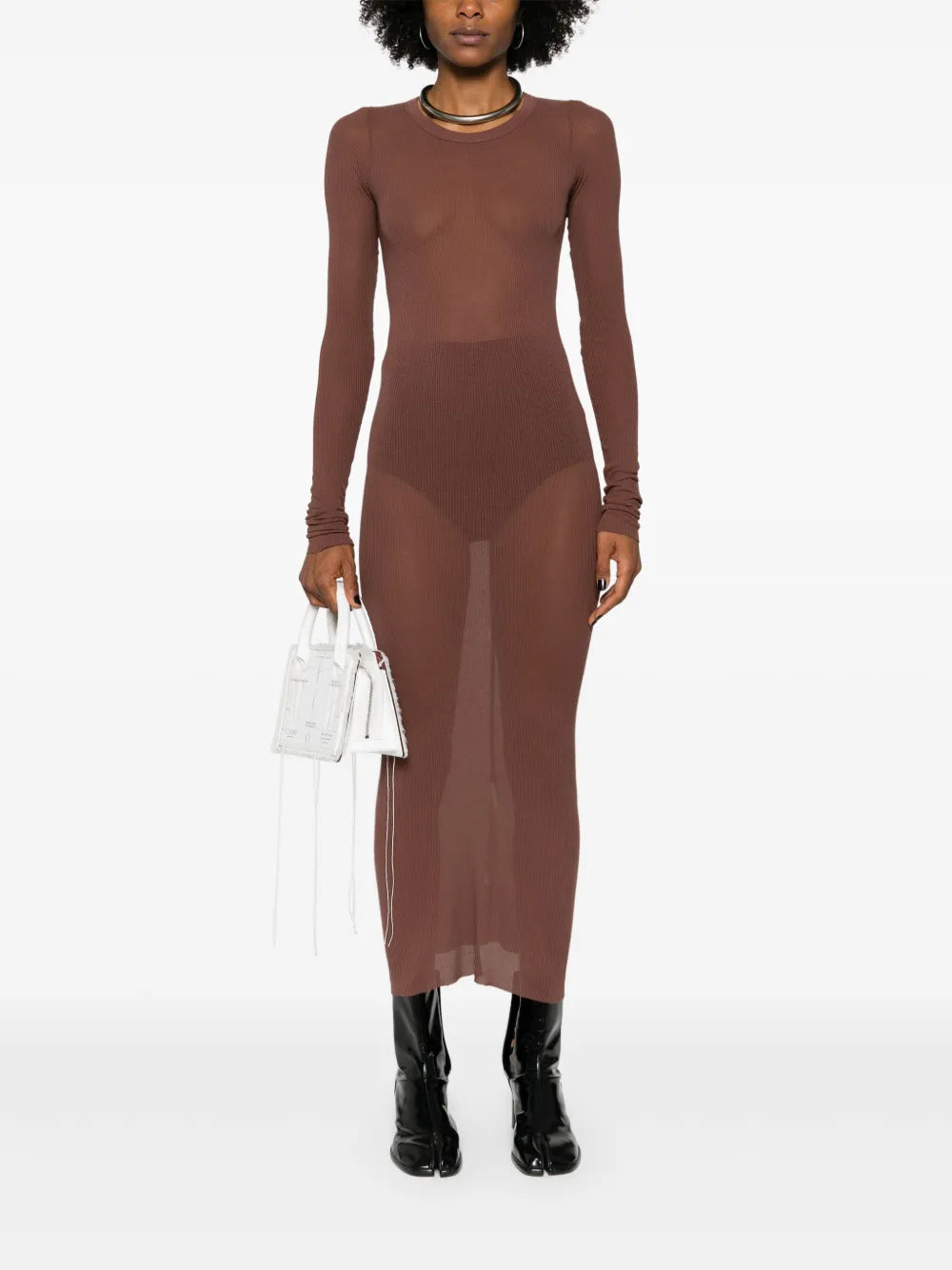 Ribbed-Knit Midi Dress