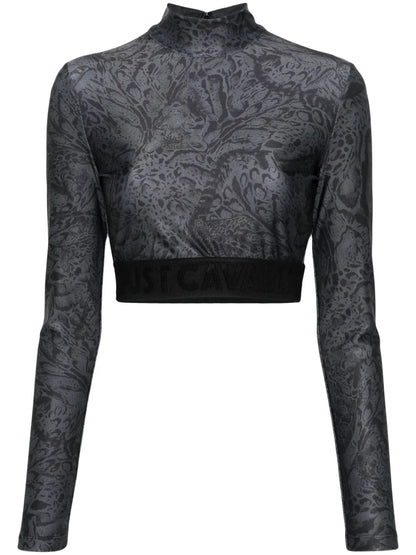 Leopard-Print Cropped T-Shirt