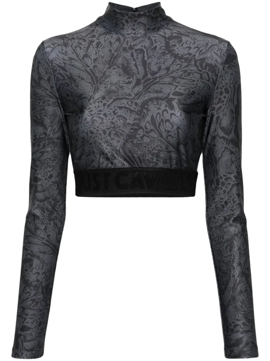 Leopard-Print Cropped T-Shirt