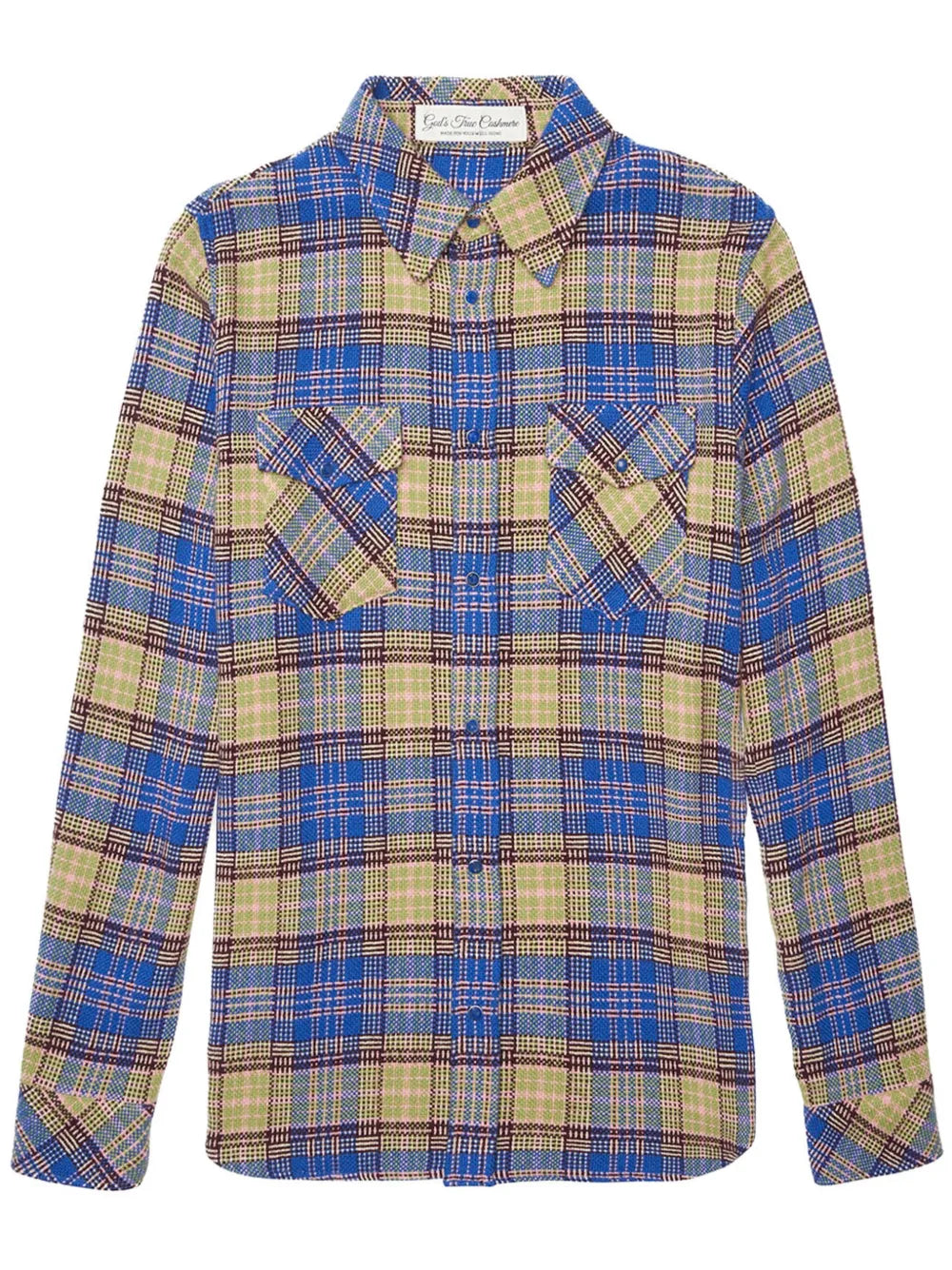 Check-Print Cashmere Overshirt