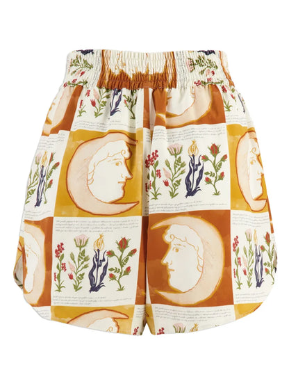 Printed Crepe Shorts