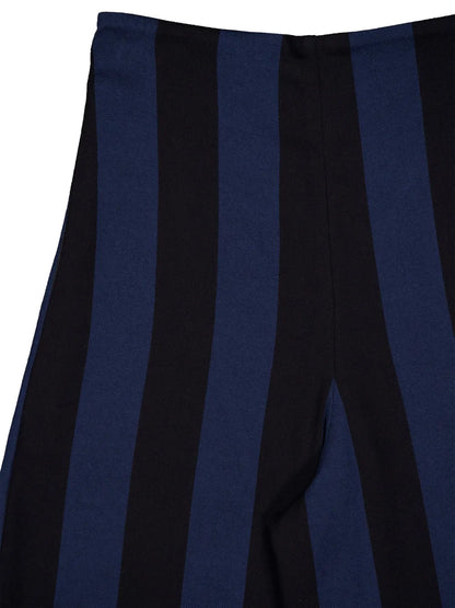 High-Waisted Striped Cotton Trousers