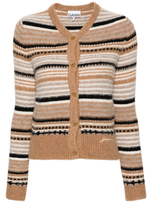 Logo-Buttons Striped Cardigan