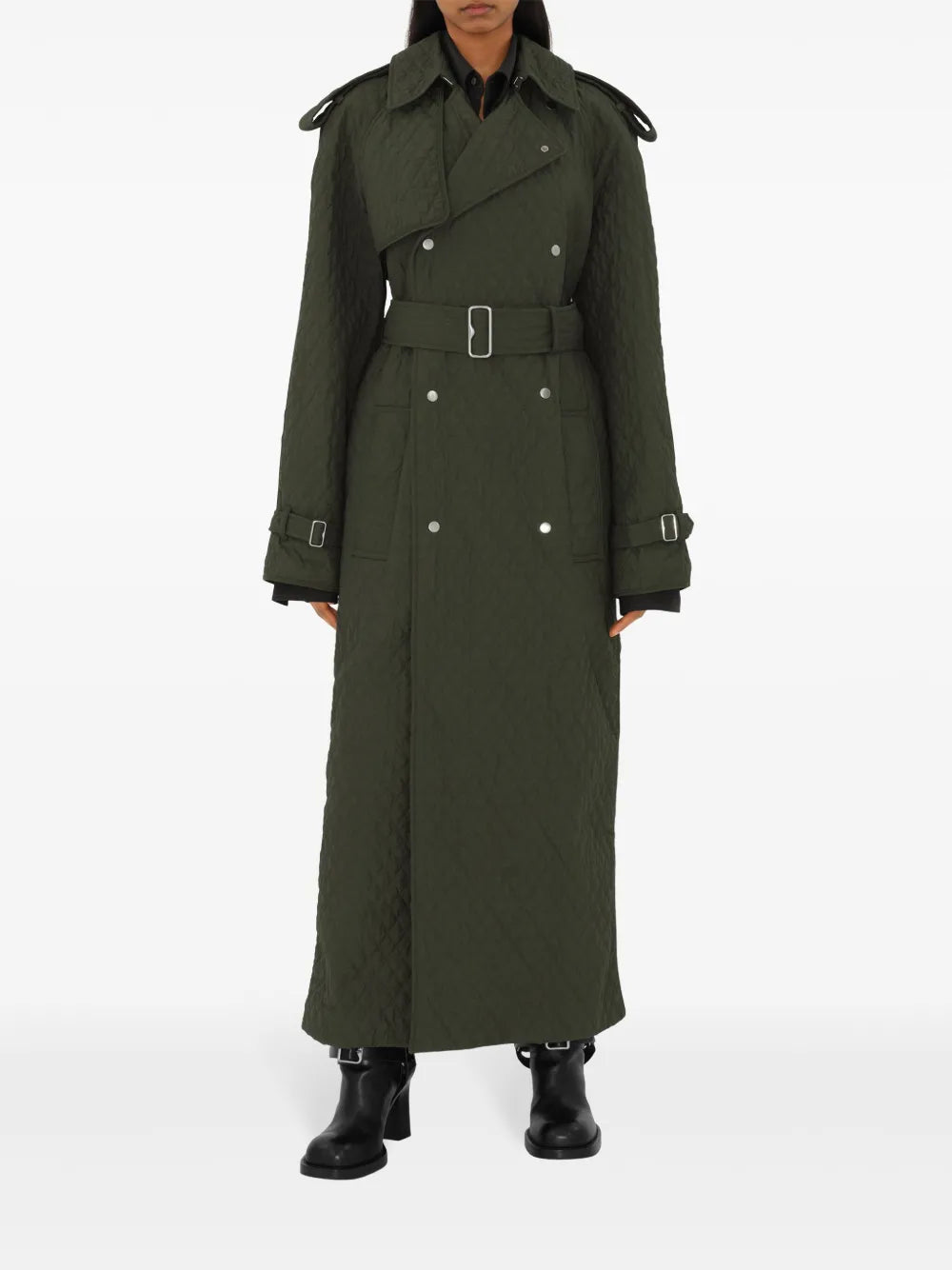 Double-Breasted Quilted Trench Coat