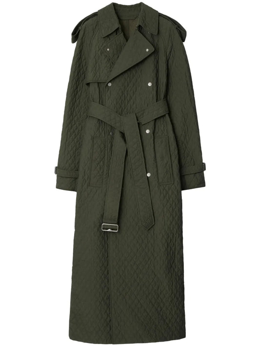 Double-Breasted Quilted Trench Coat