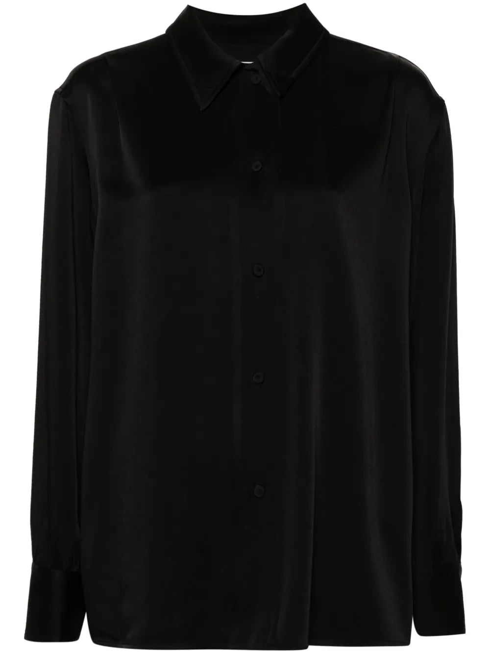 Pointed-Collar Satin Shirt