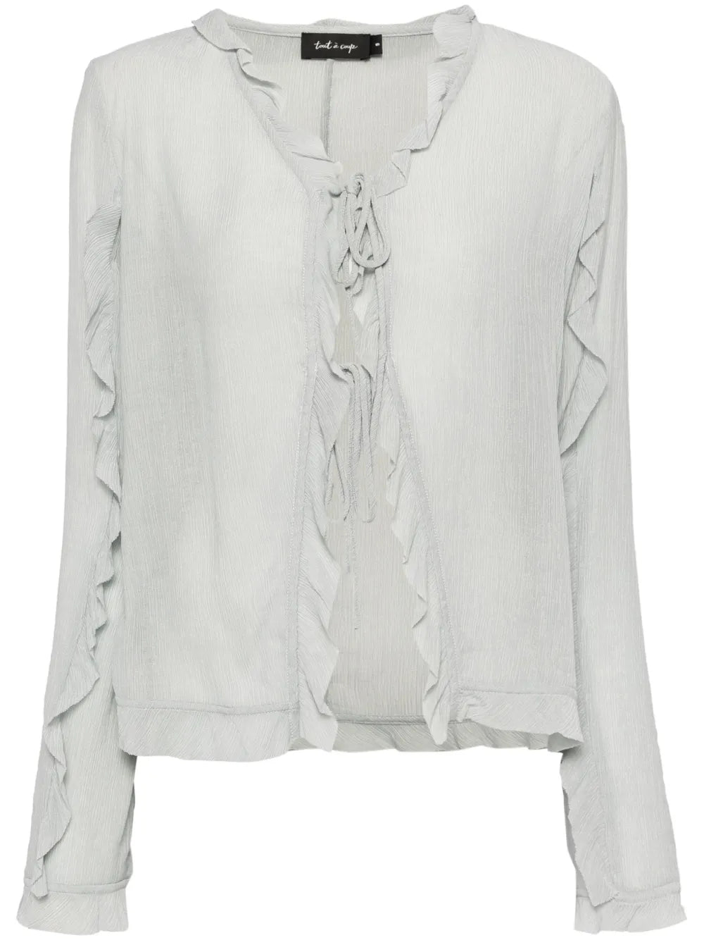 V-Neck Ruffle-Detail Blouse