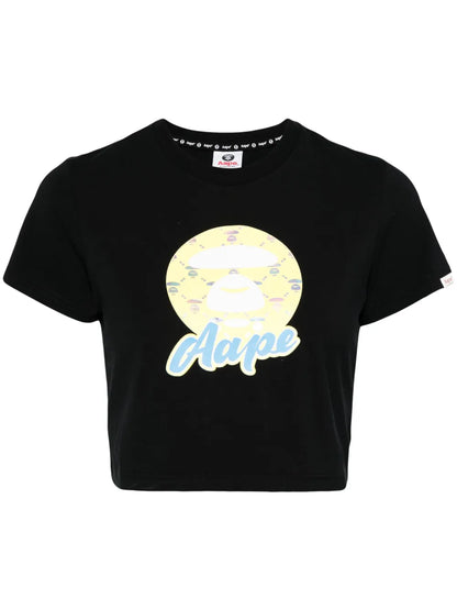 Cotton Blend Cropped Logo T-Shirt