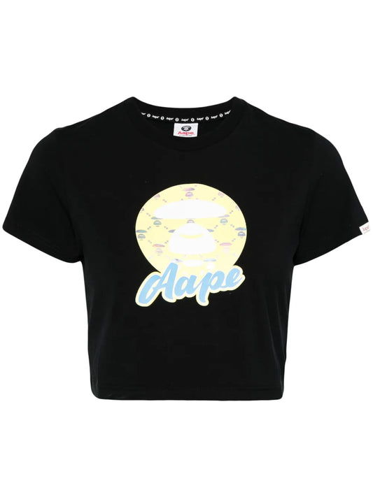 Cotton Blend Cropped Logo T-Shirt