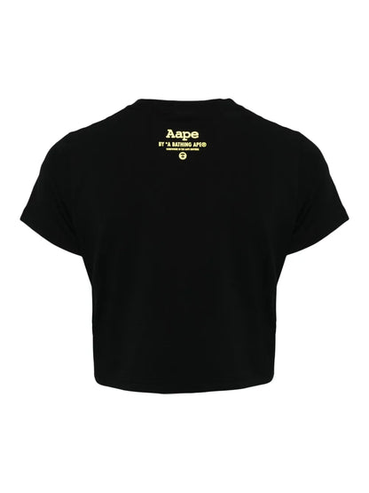 Cotton Blend Cropped Logo T-Shirt