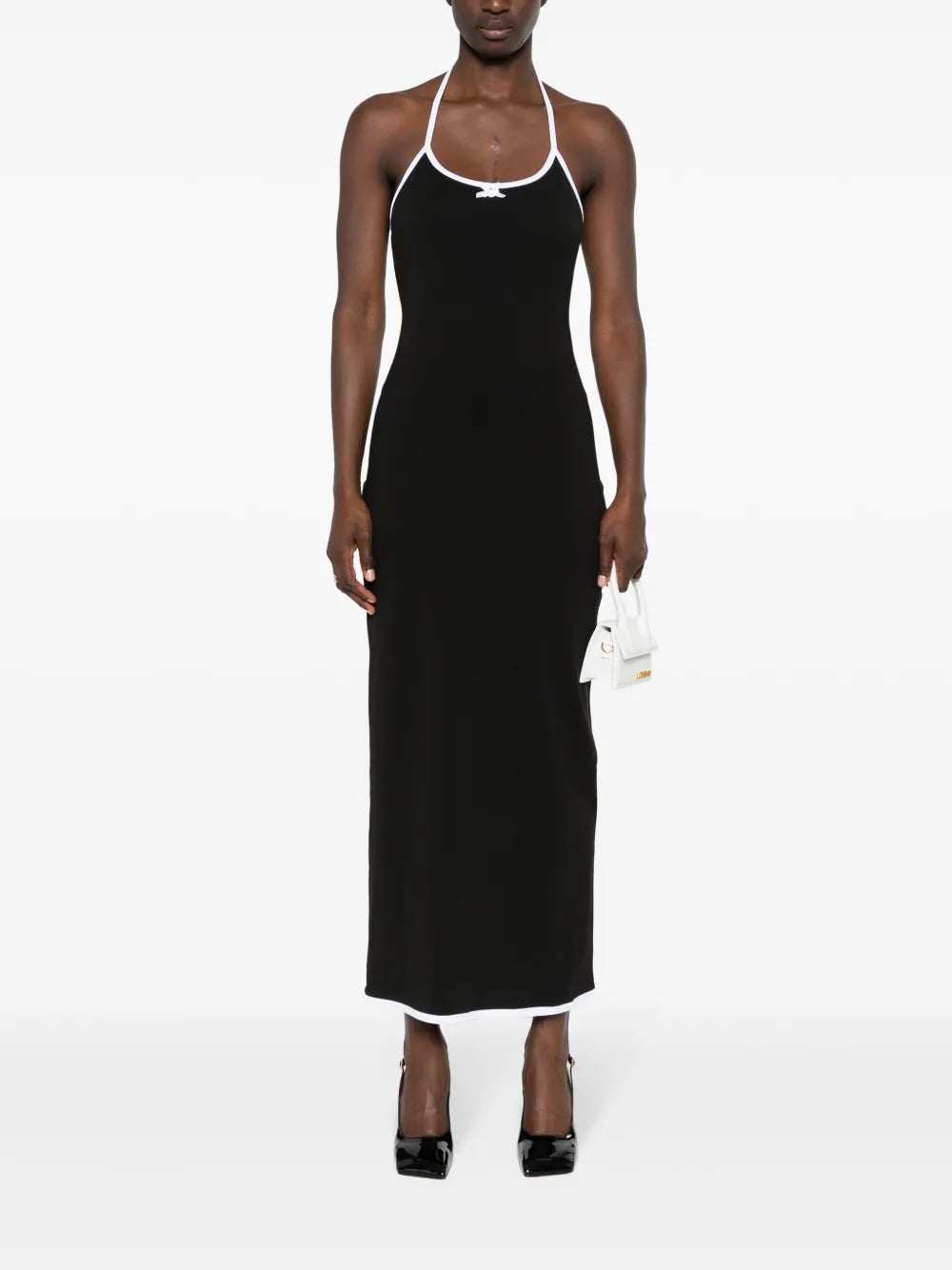 Contrast-Trim Maxi Dress