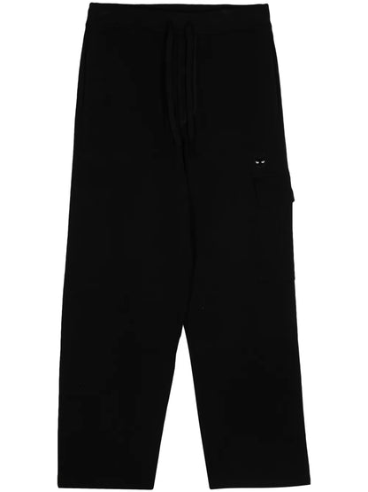 Panther-Appliquéd Cotton Track Pants