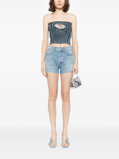 Tomcat Kick Raw-Cut Denim Shorts