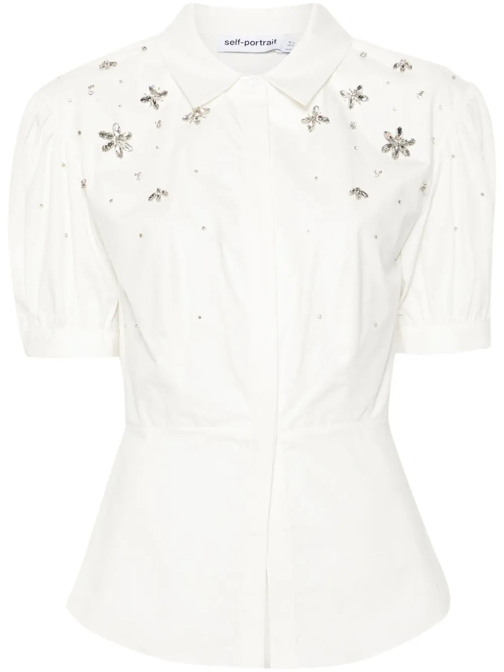 Gem-Embellished Cotton Blouse