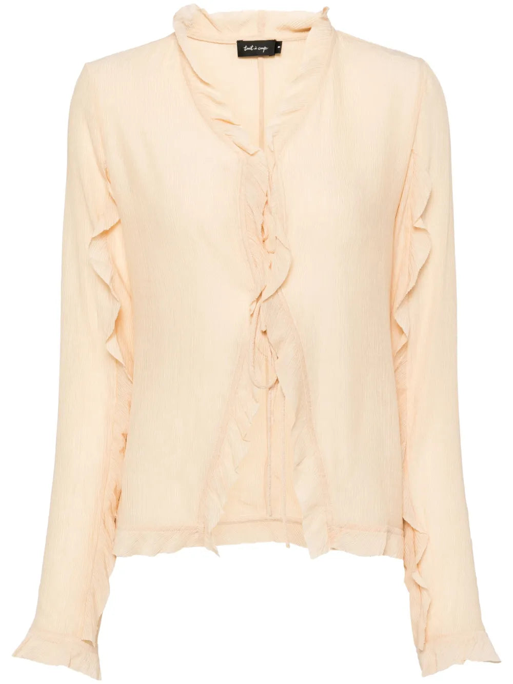V-Neck Ruffle-Detail Blouse