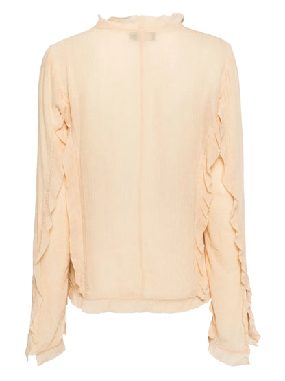 V-Neck Ruffle-Detail Blouse