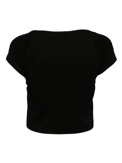 Square-Neck Cap-Sleeves Crop Top