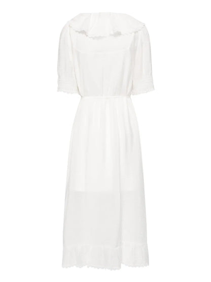 Ruffle Lace-Up Dress
