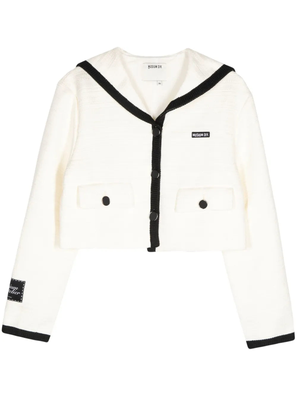 Contrasting-Trim Button-Up Jacket