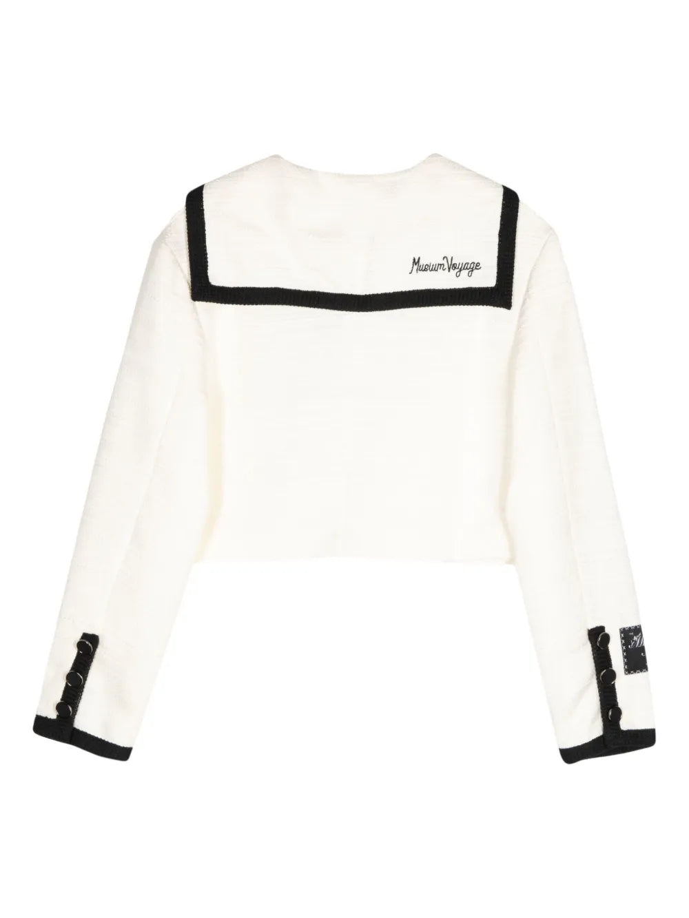 Contrasting-Trim Button-Up Jacket
