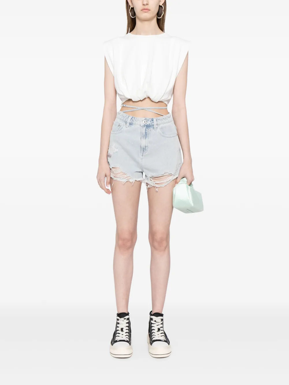 Ripped Detailing Denim Shorts
