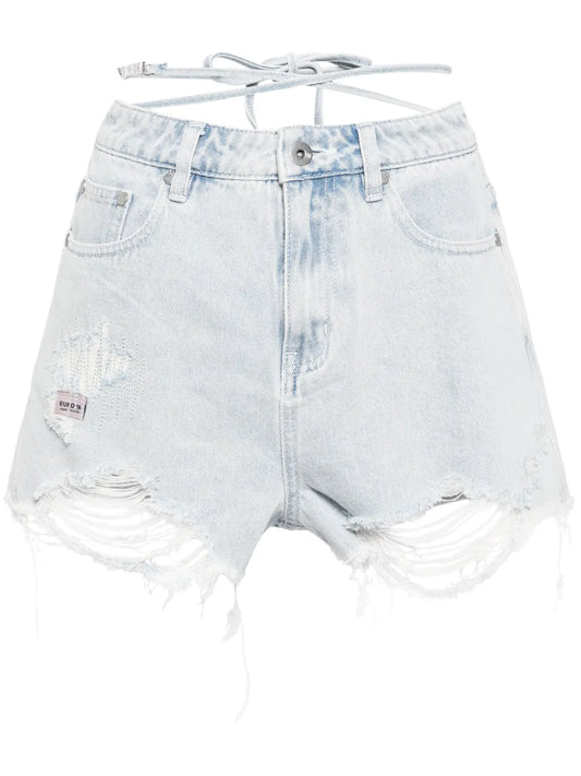 Ripped Detailing Denim Shorts