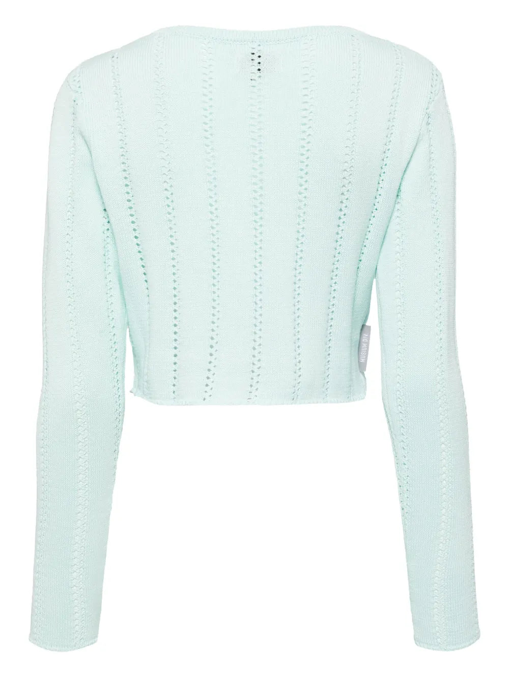 Pointelle-Knit Cropped Cardigan