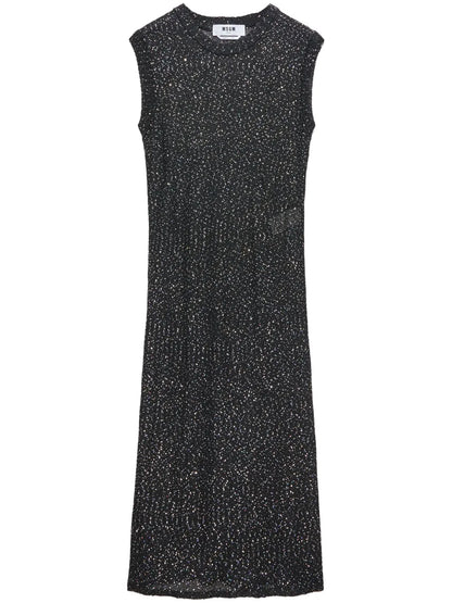 Sequin-Embellished Midi Dress