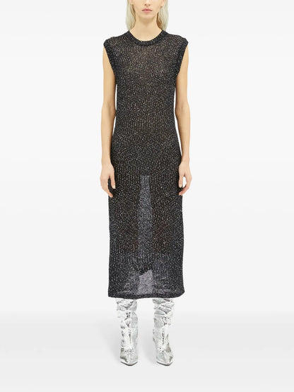Sequin-Embellished Midi Dress