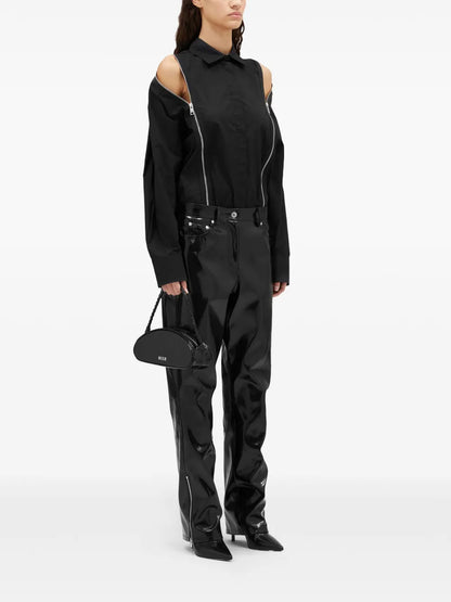 Zip-Detail Long-Sleeve Shirt