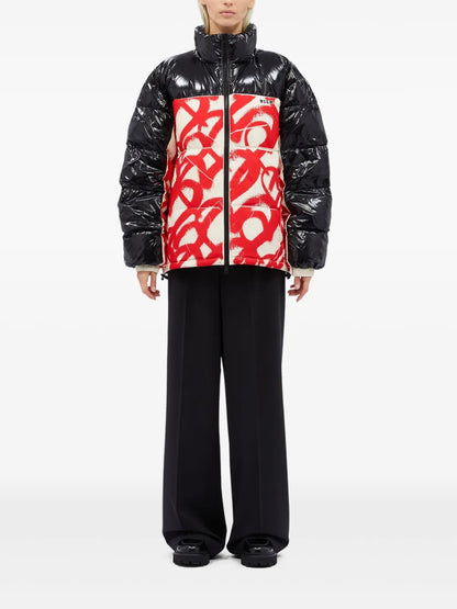Grafitti-Print Puffer Jacket
