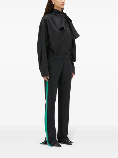 Side-Zip Straight Trousers