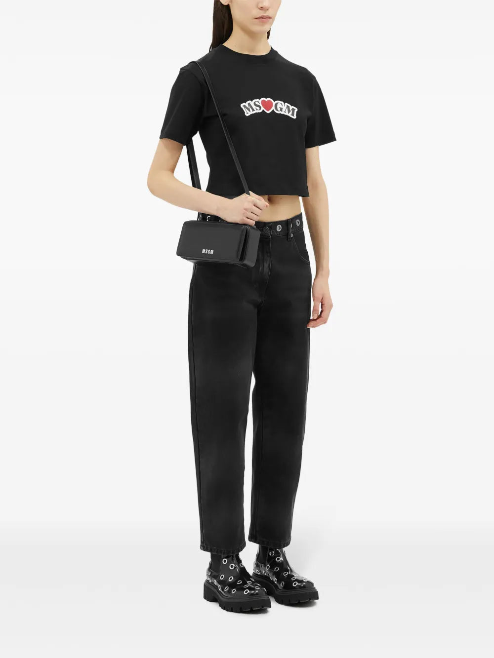 Logo-Print Cropped T-Shirt