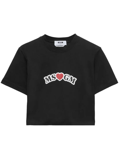 Logo-Print Cropped T-Shirt