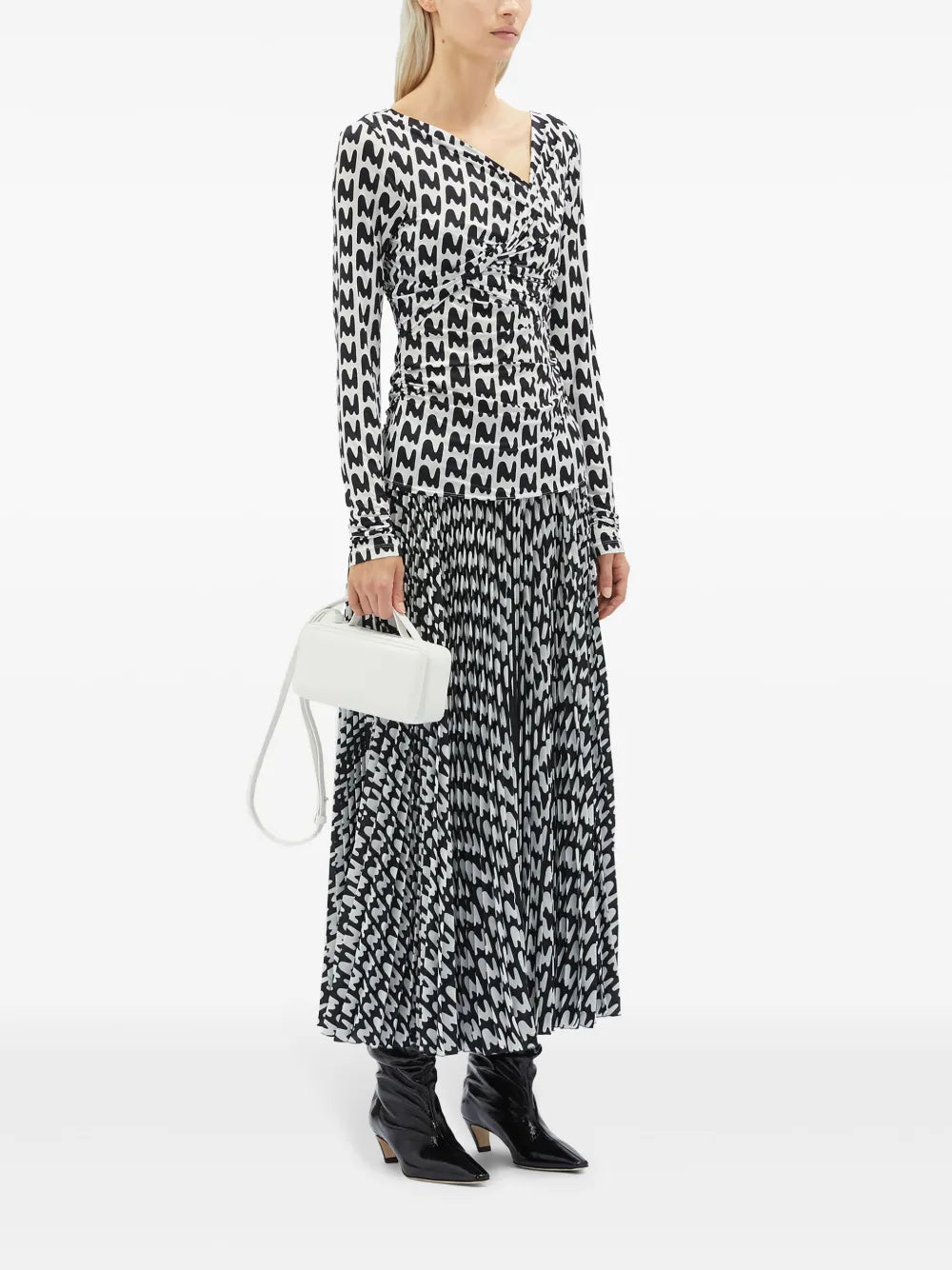 V-Neck All-Over Logo-Print Top