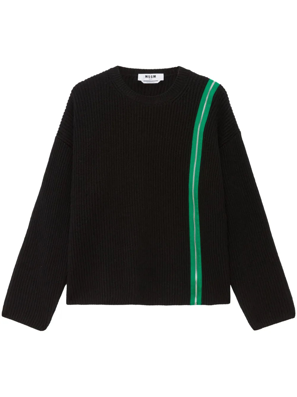 Zipped Crew-Neck Jumper