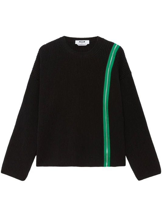 Zipped Crew-Neck Jumper