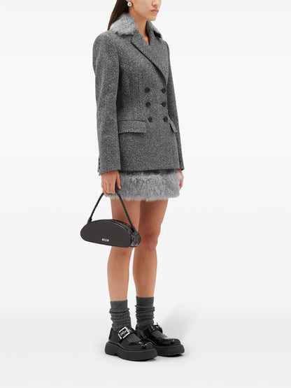 Faux-Fur Trim Mini Skirt
